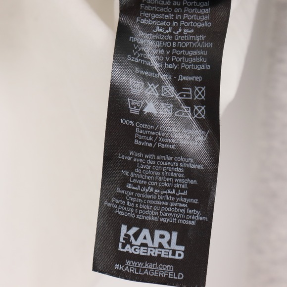 Karl Lagerfeld Women's Size XS Gray Hoodie Sweatshirt Ruffle Trim Casual - Picture 3 of 5